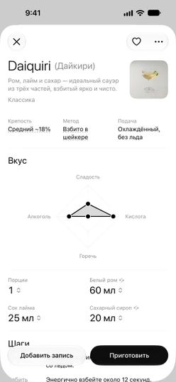 Верхняя часть рецепта Daiquiri (Дайкири): описание, фото, Крепость, Метод, Подача и диаграмма вкуса